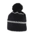 LEDRAPO Hat Fur Pompom - Black/Silver